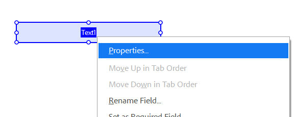 Inserted text field